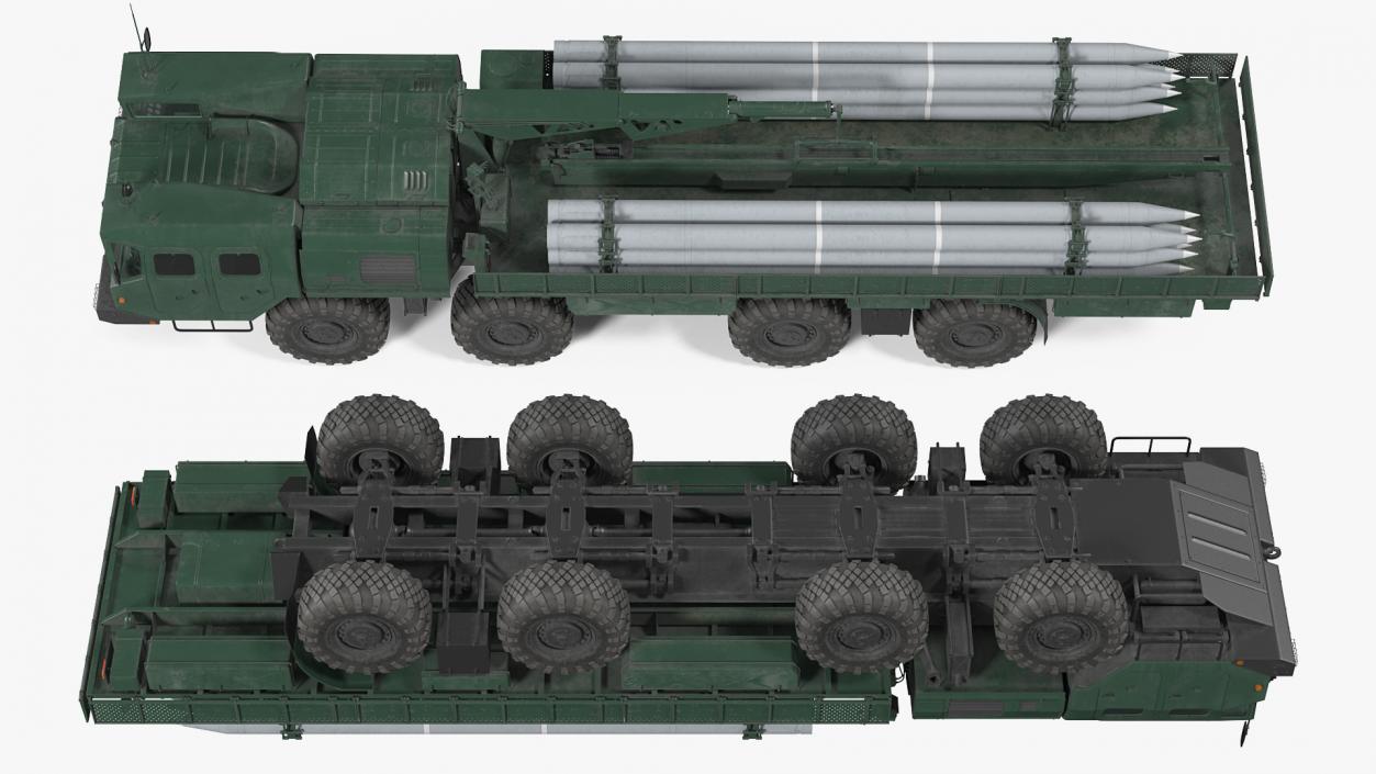 3D model 9T234 Smerch Transporter Loader with Spare Rockets