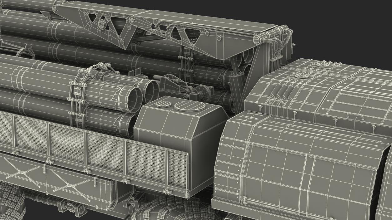 3D model 9T234 Smerch Transporter Loader with Spare Rockets