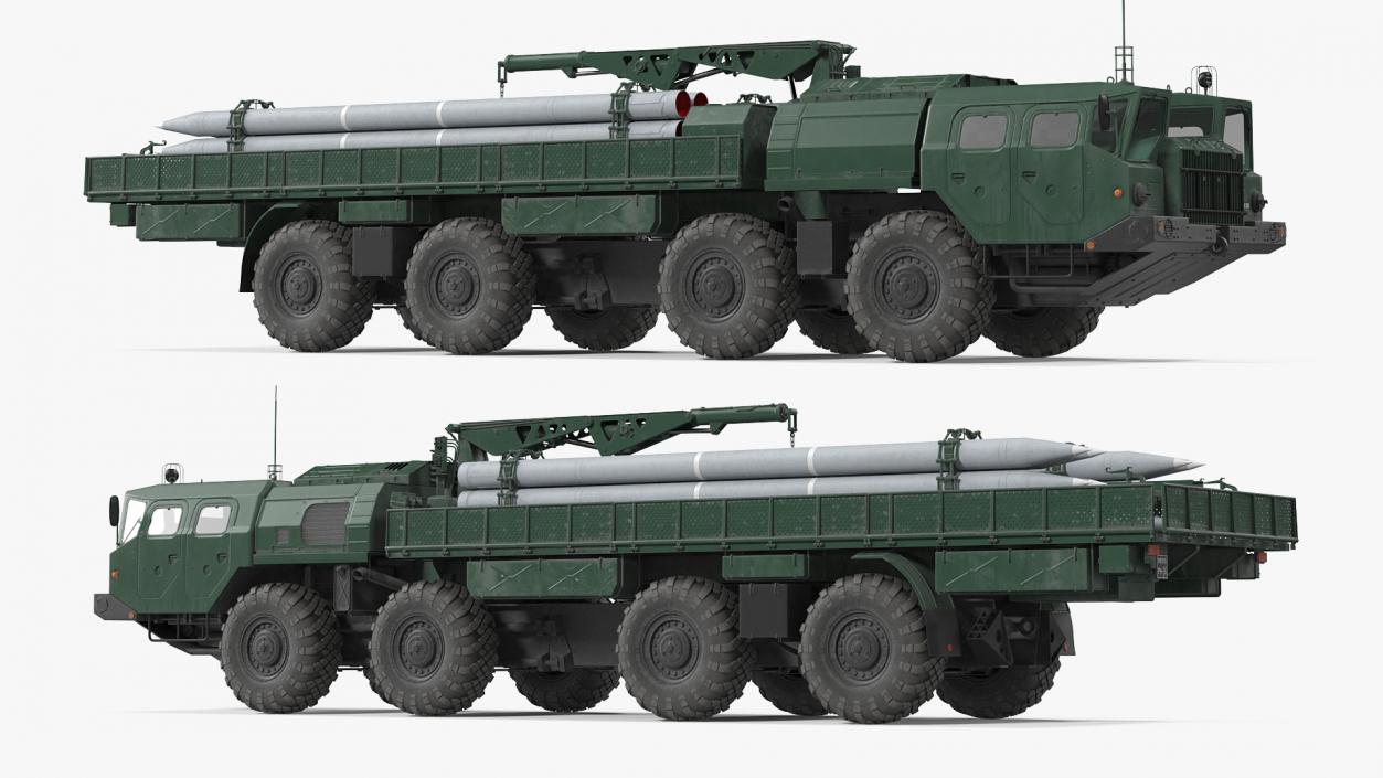 3D model 9T234 Smerch Transporter Loader with Spare Rockets