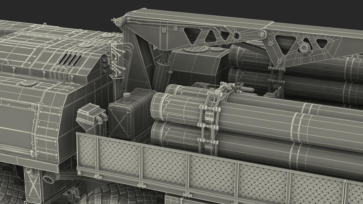 3D model 9T234 Smerch Transporter Loader with Spare Rockets