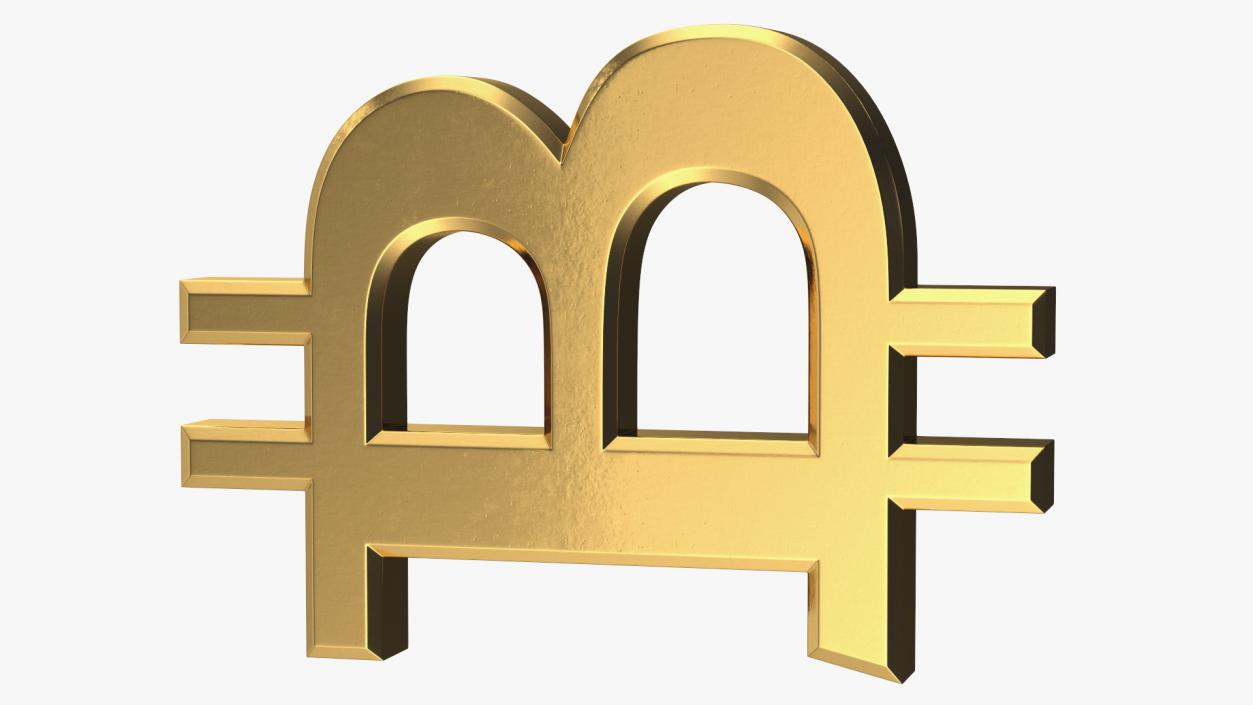 Bitcoin Symbol Gold 3D model