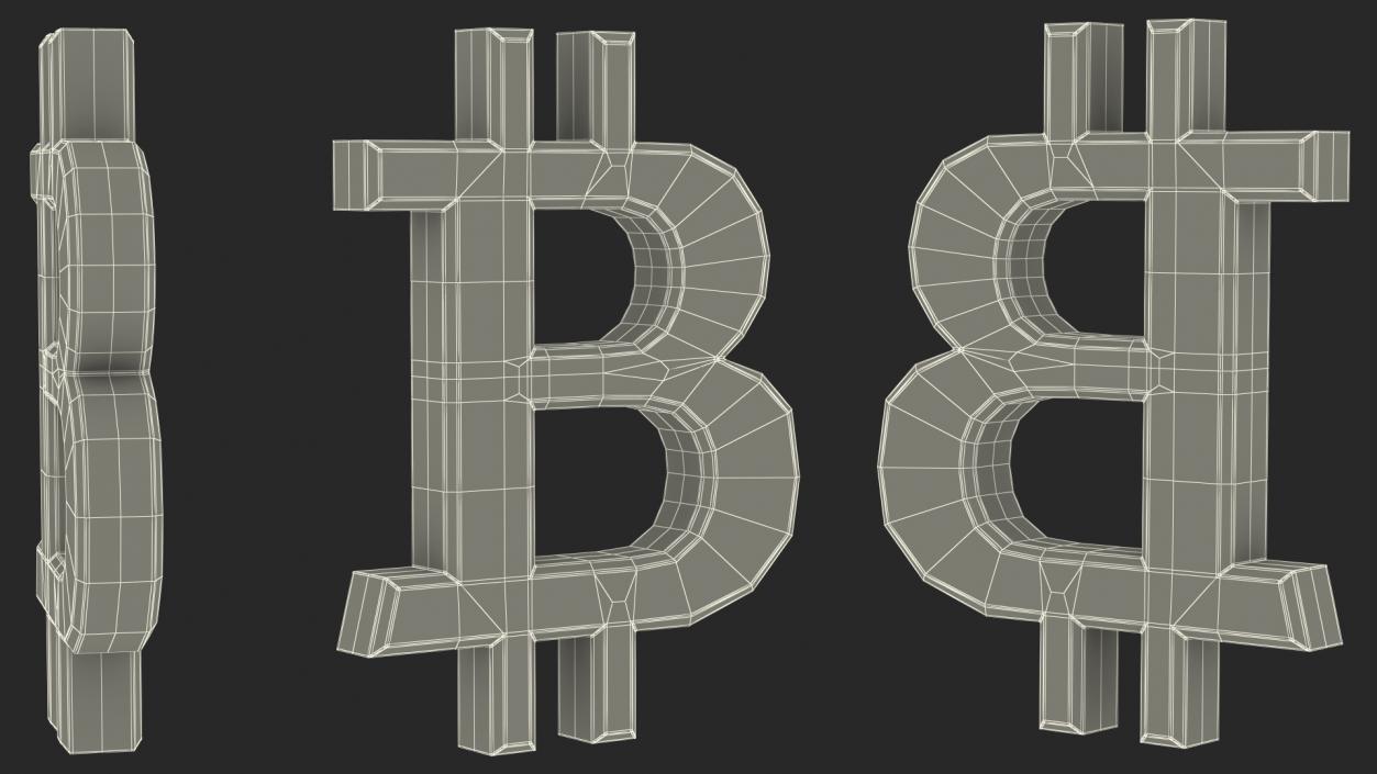 Bitcoin Symbol Gold 3D model