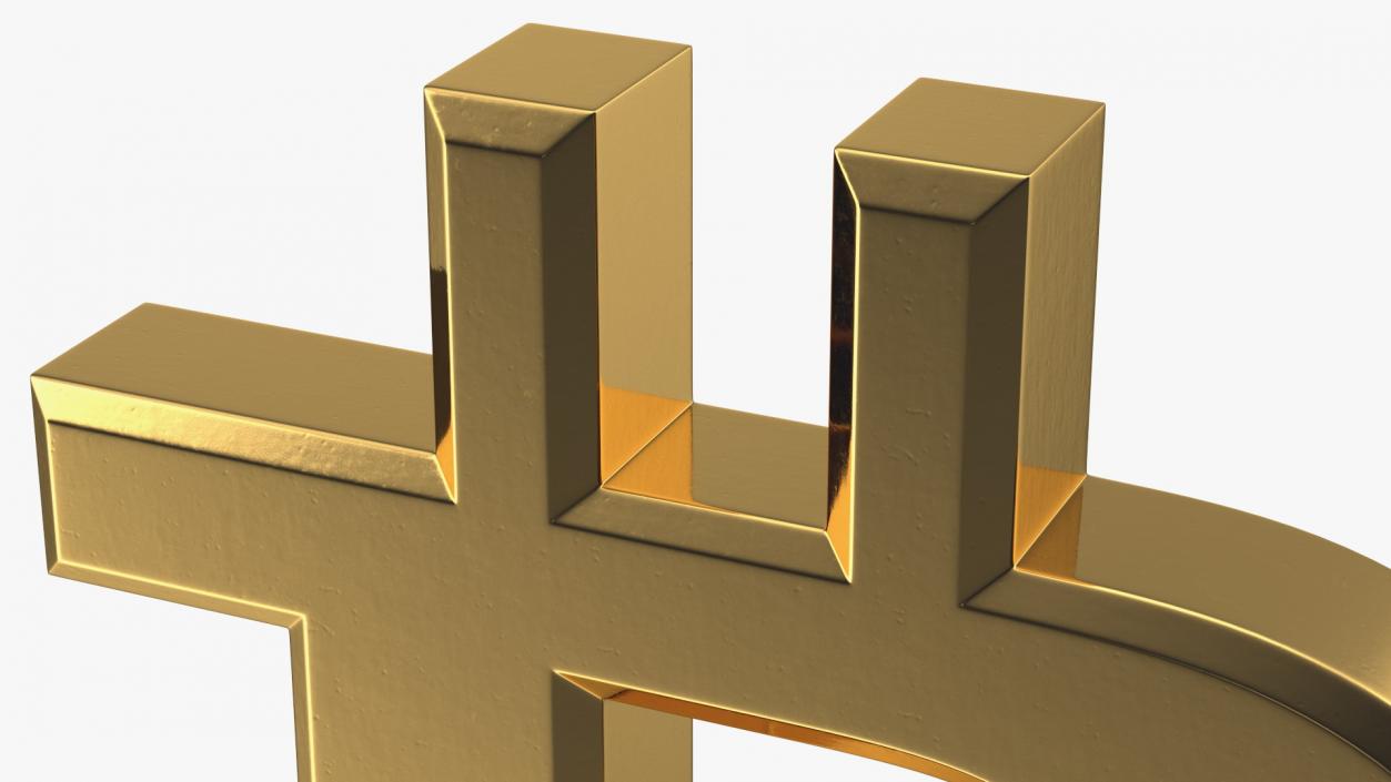 Bitcoin Symbol Gold 3D model