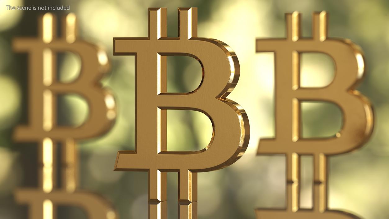 Bitcoin Symbol Gold 3D model