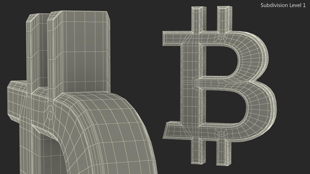 Bitcoin Symbol Gold 3D model