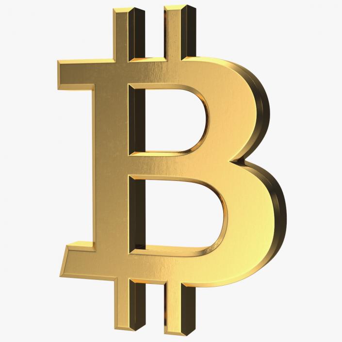 Bitcoin Symbol Gold 3D model