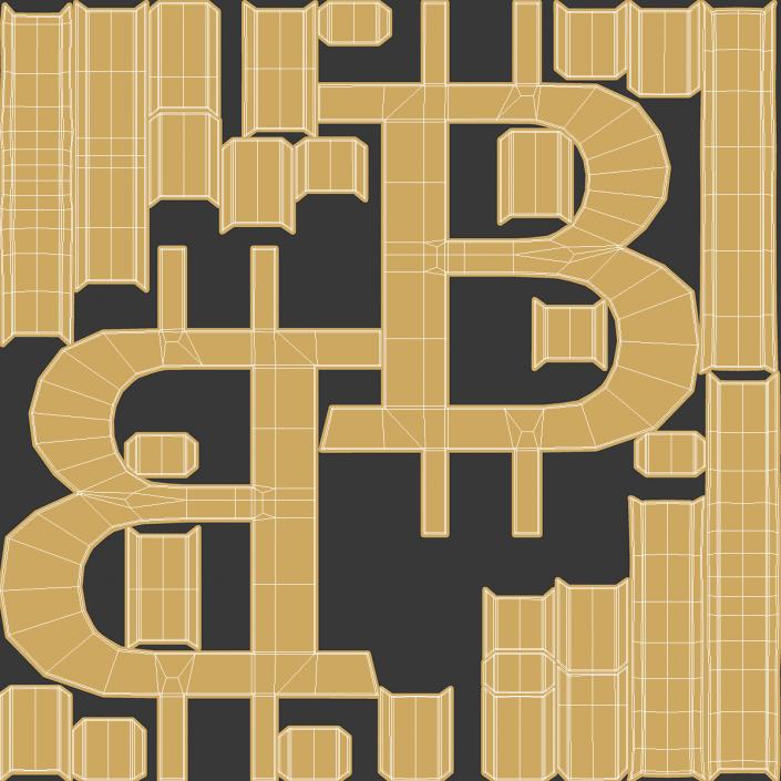 Bitcoin Symbol Gold 3D model