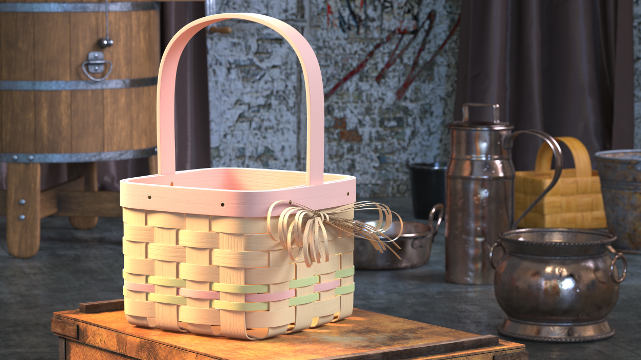 3D Basket with Handle model