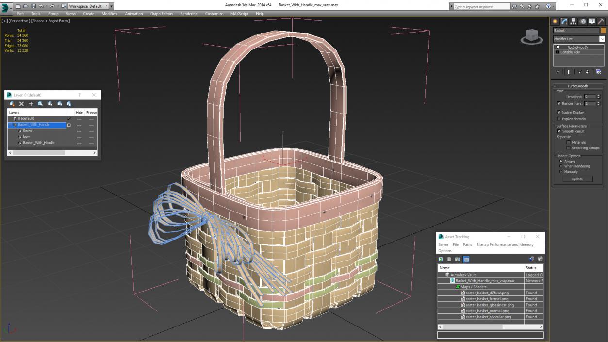 3D Basket with Handle model