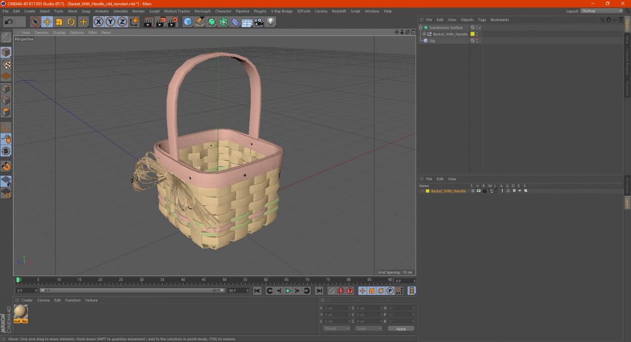 3D Basket with Handle model