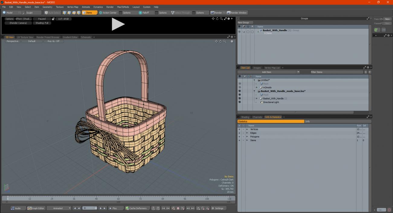 3D Basket with Handle model