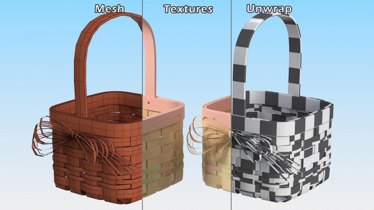 3D Basket with Handle model