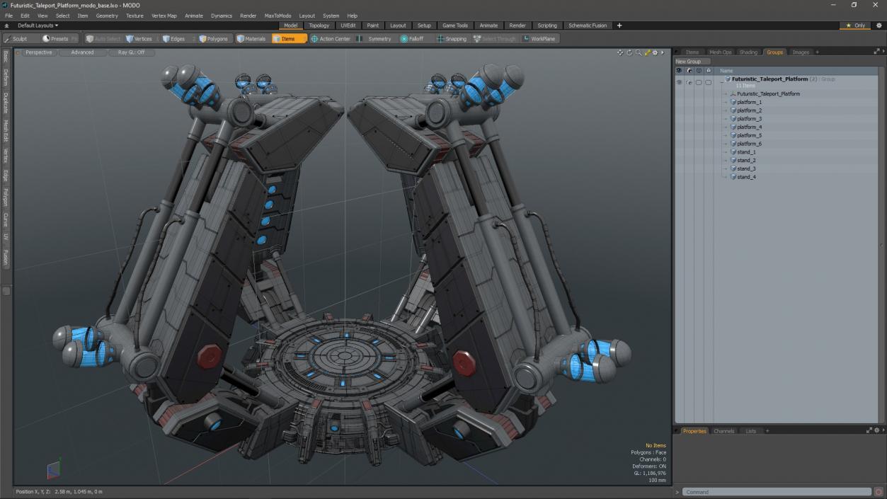 3D Futuristic Teleport Platform model