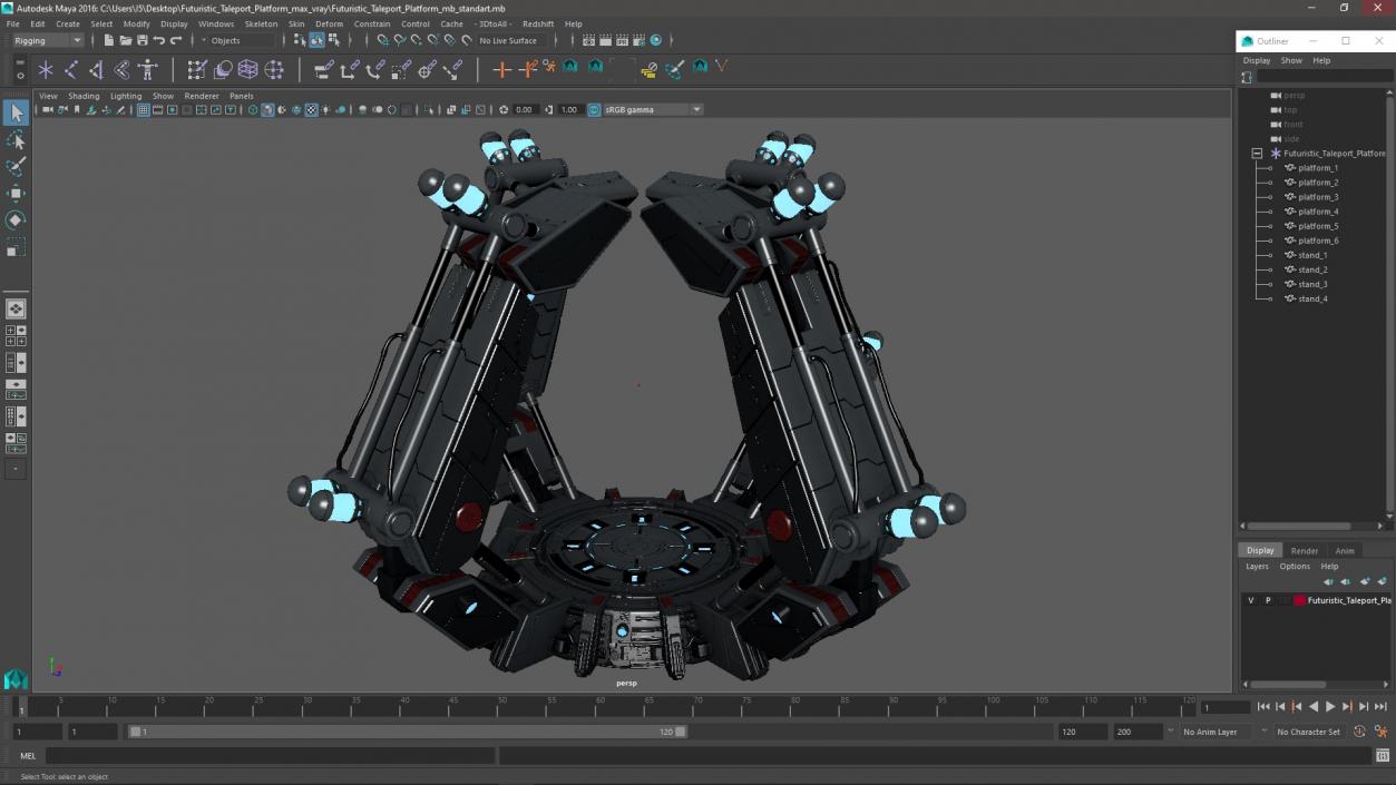 3D Futuristic Teleport Platform model