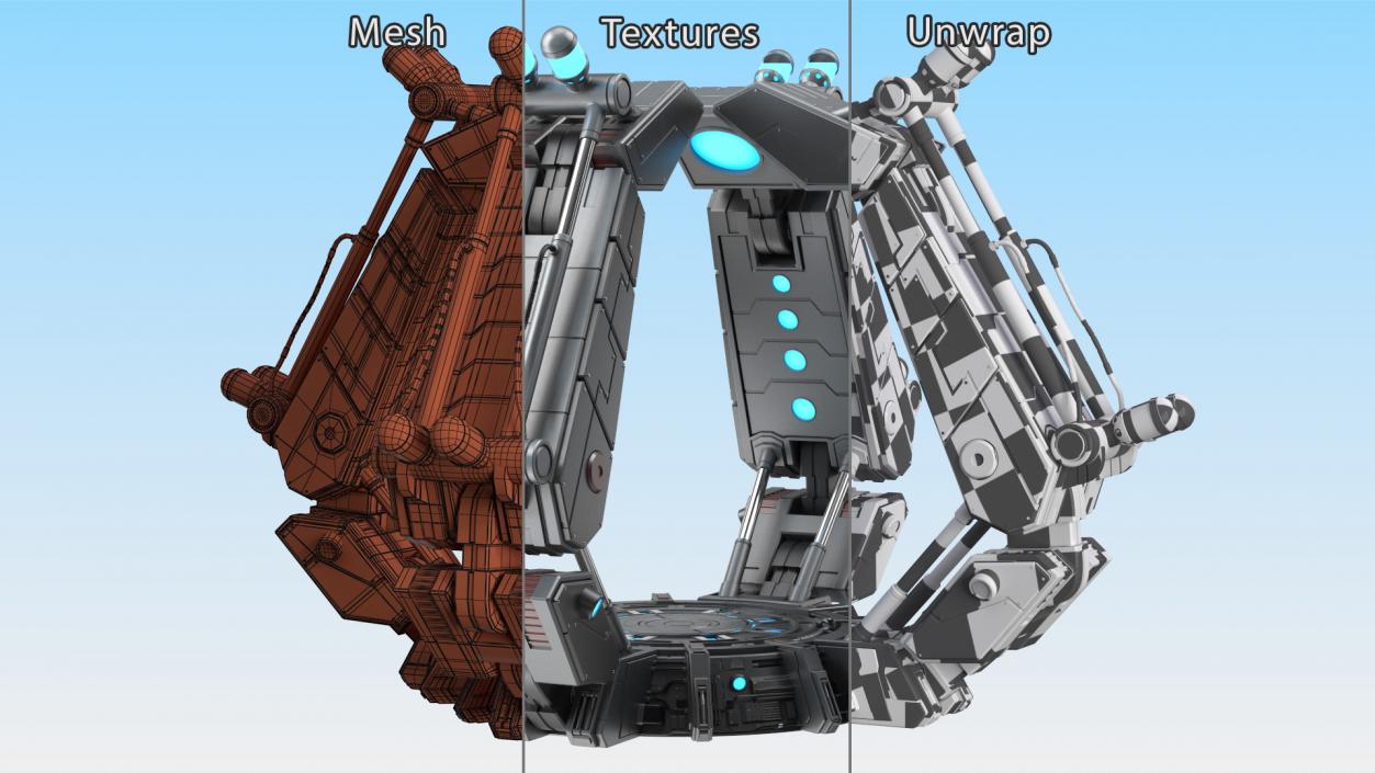 3D Futuristic Teleport Platform model