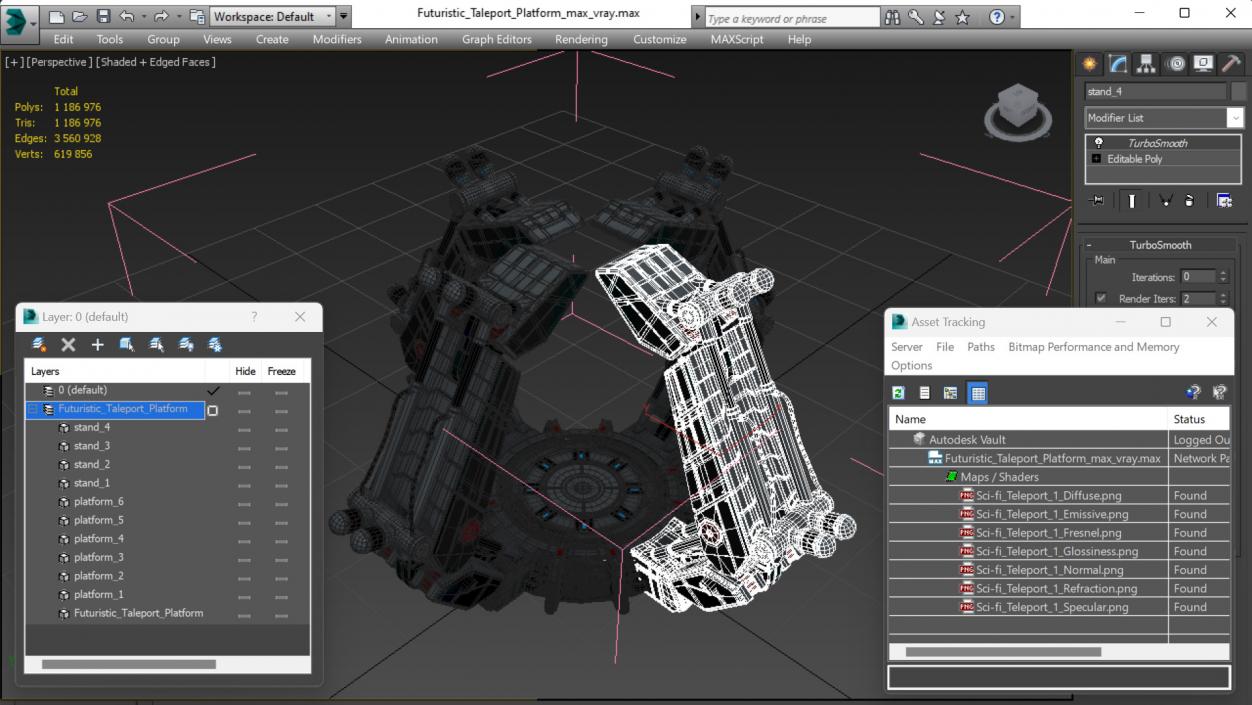 3D Futuristic Teleport Platform model