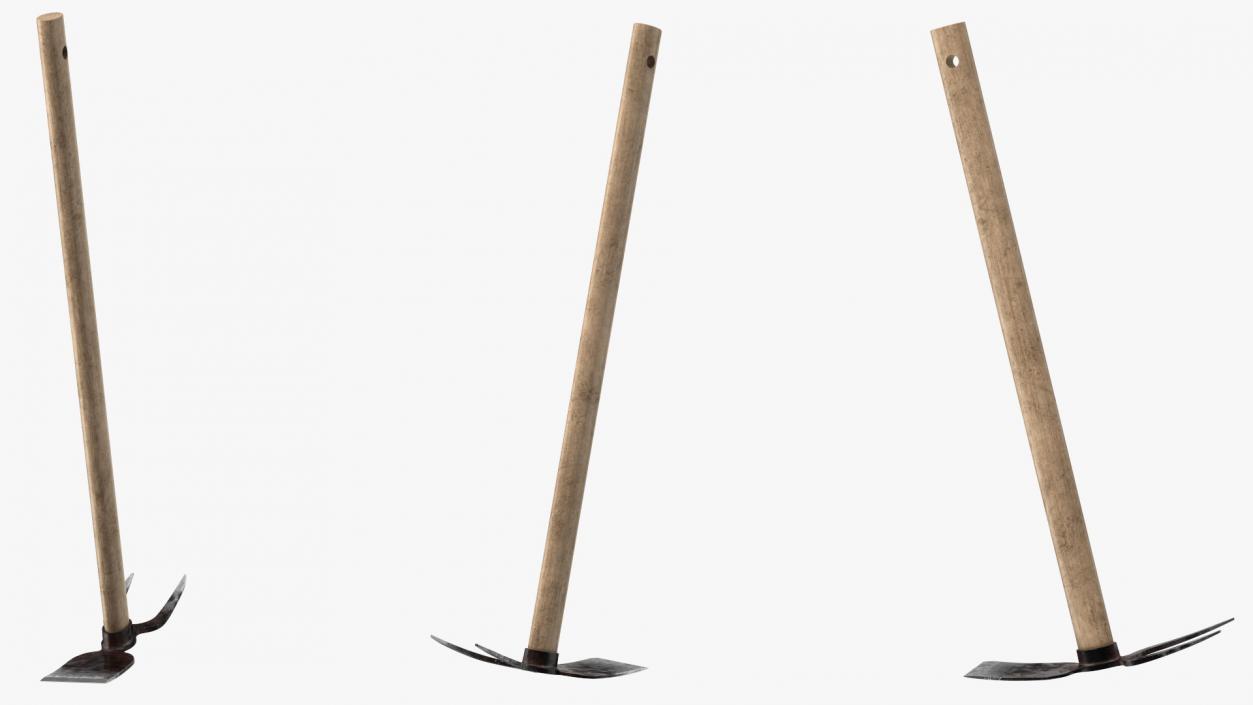 3D Old Double Headed Garden Hoe model