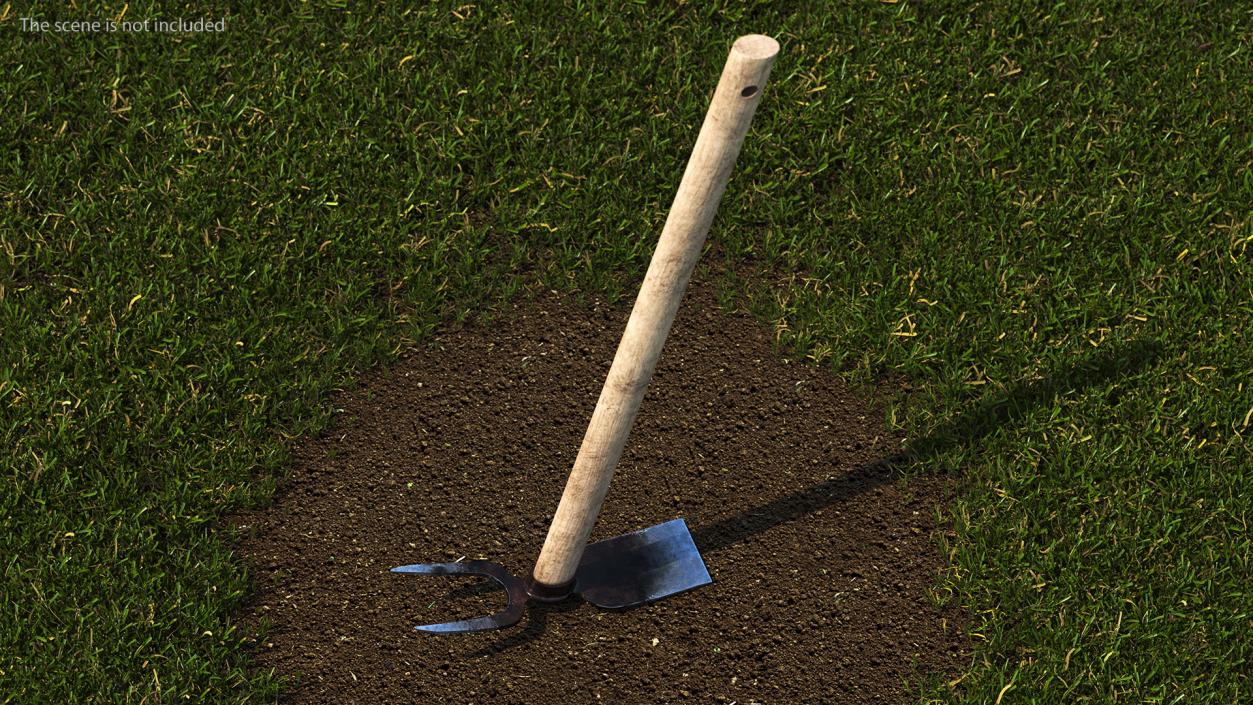 3D Old Double Headed Garden Hoe model