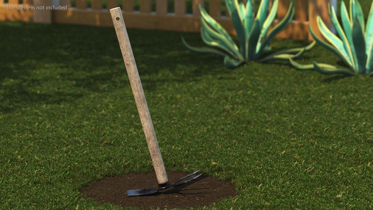 3D Old Double Headed Garden Hoe model