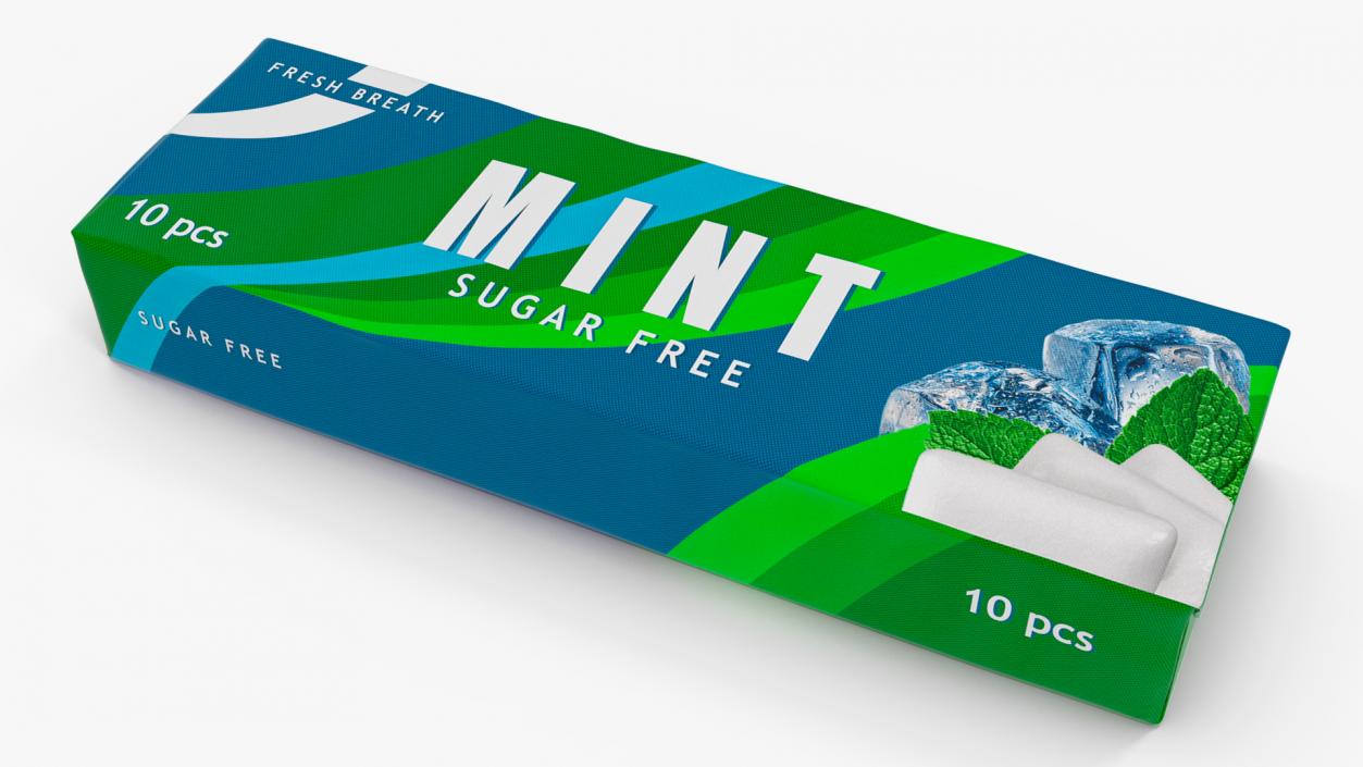 3D Mint Chewing Gum Pack