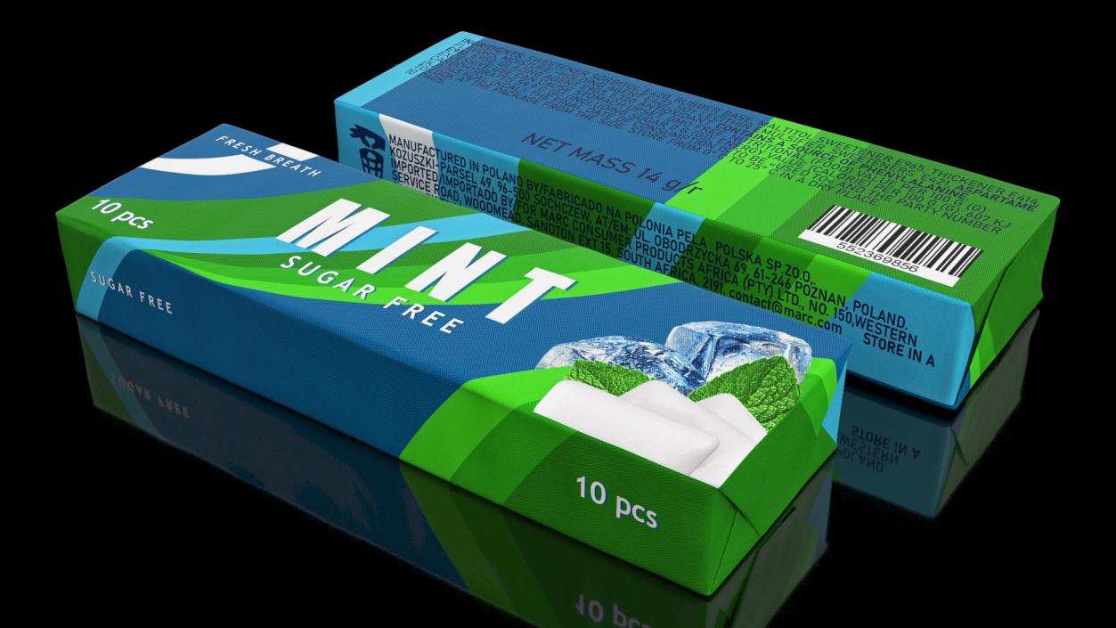 3D Mint Chewing Gum Pack