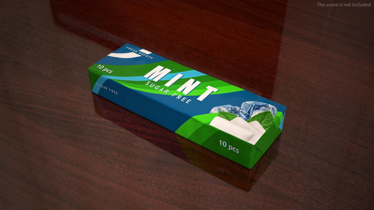 3D Mint Chewing Gum Pack