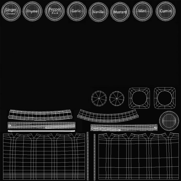 Spice Jars Set 3D model