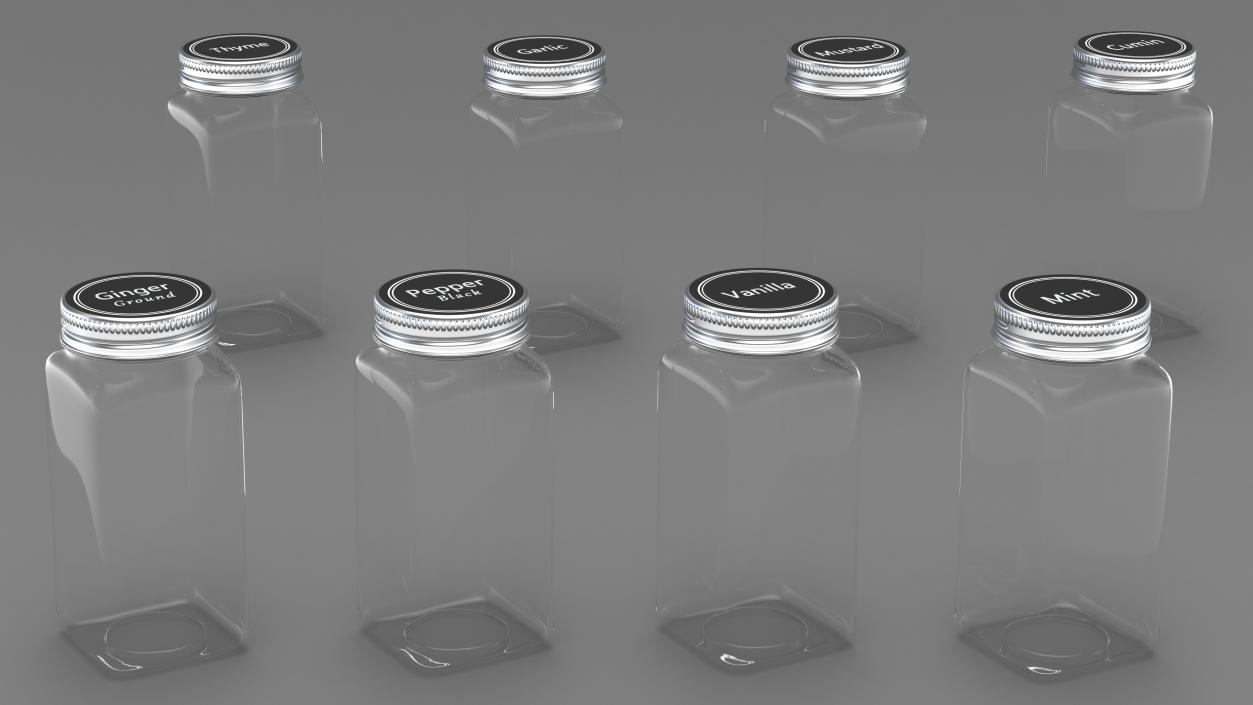 Spice Jars Set 3D model