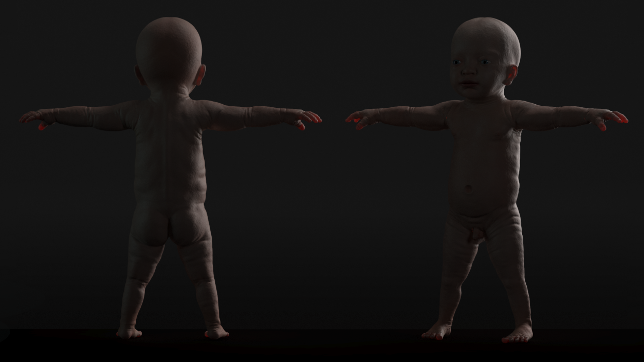 3D 8 Month Baby Boy T-Pose model