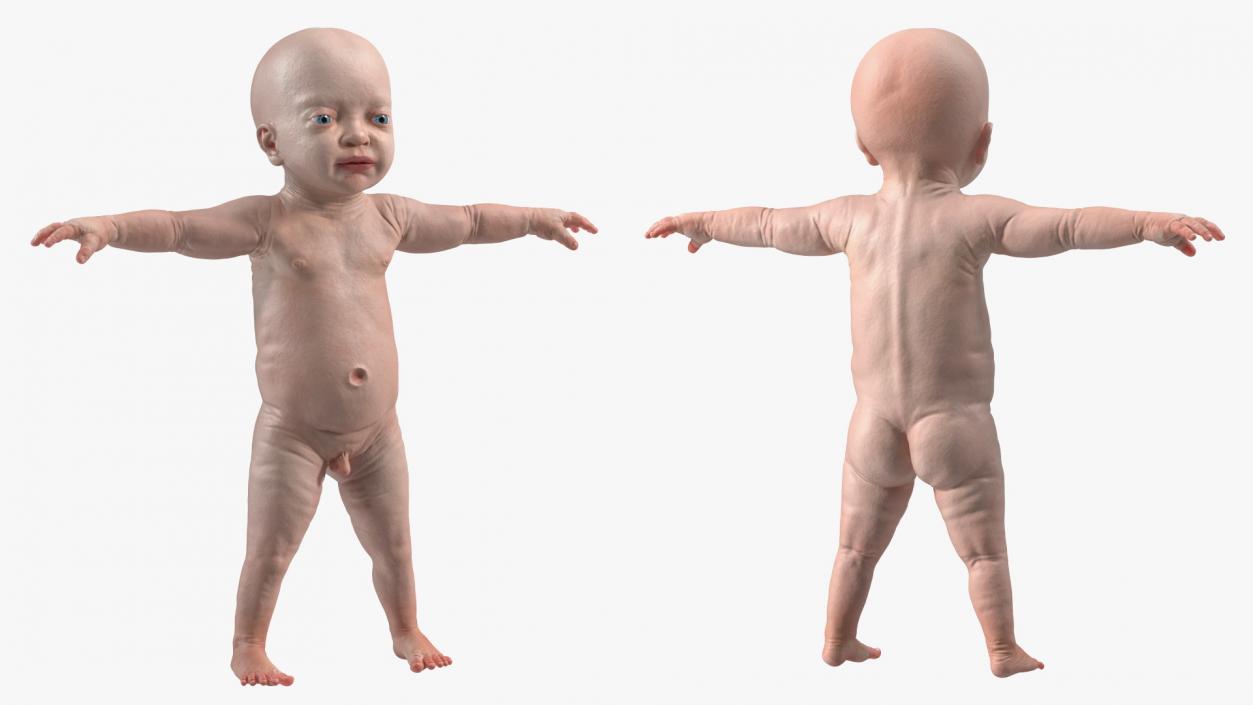 3D 8 Month Baby Boy T-Pose model