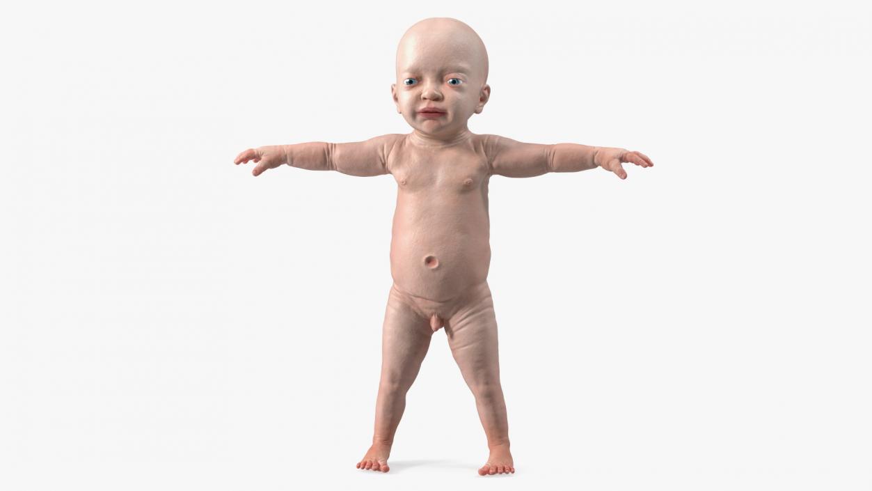 3D 8 Month Baby Boy T-Pose model