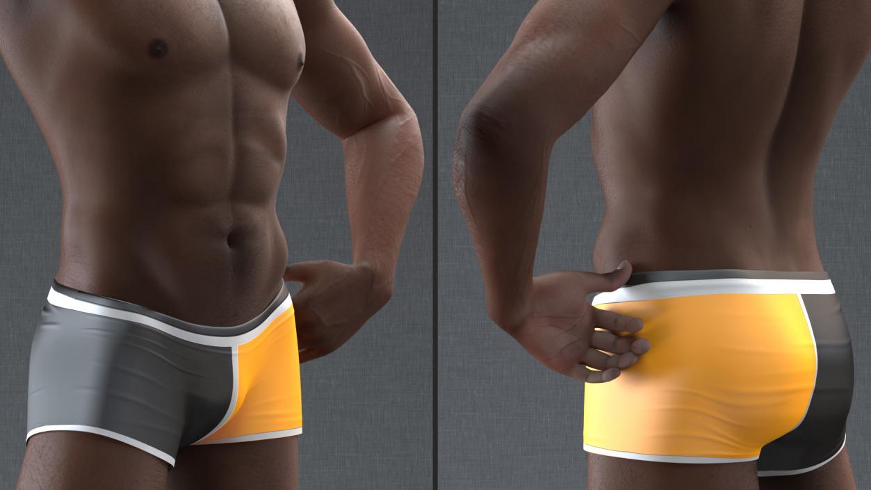 Afro American Man in Swimwear 3D model