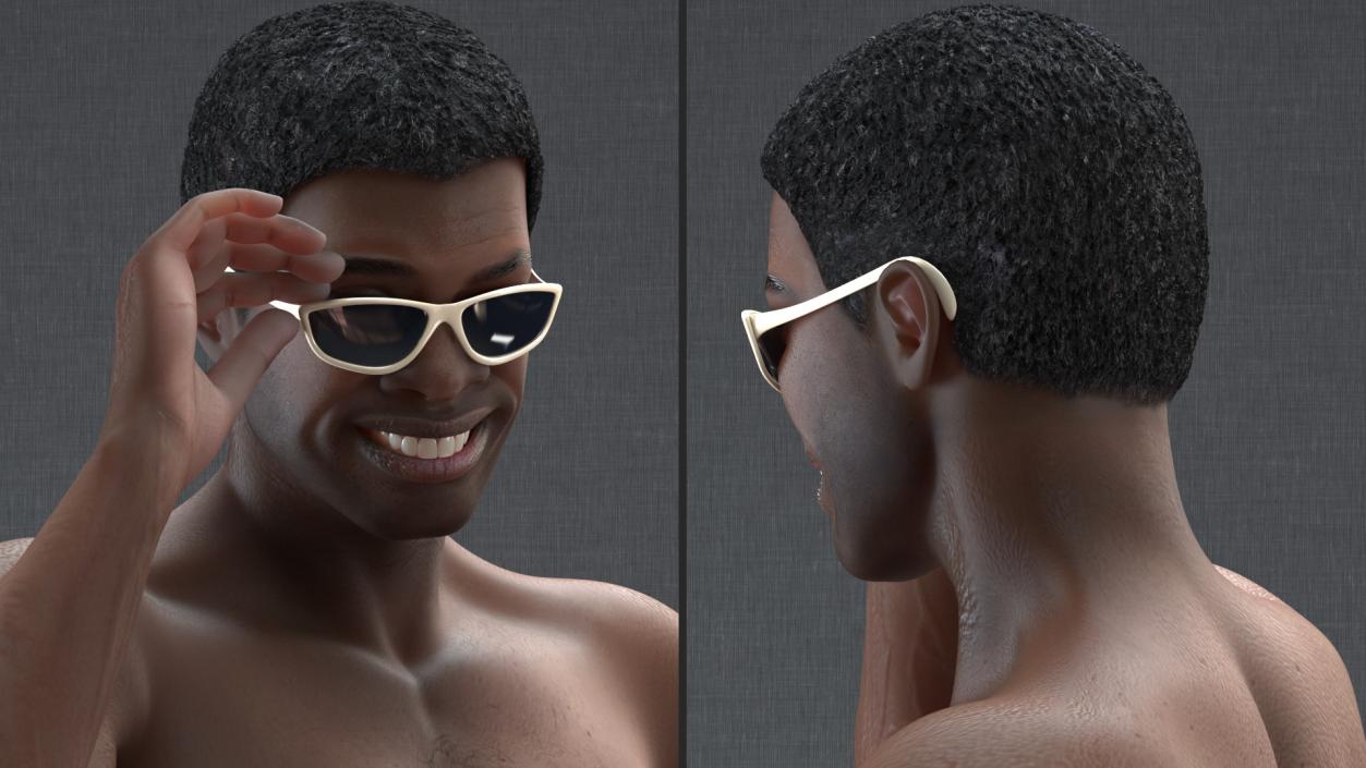 Afro American Man in Swimwear 3D model