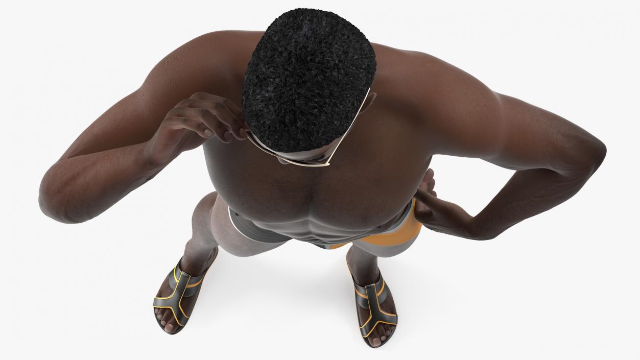 Afro American Man in Swimwear 3D model