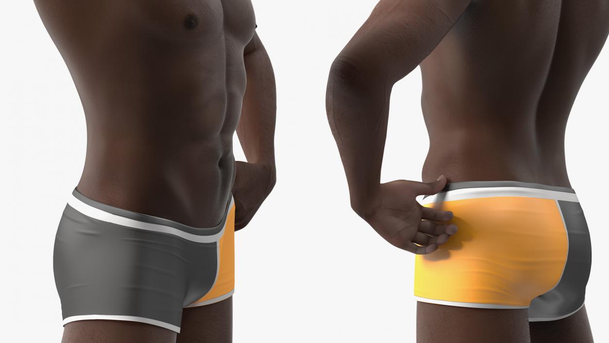 Afro American Man in Swimwear 3D model