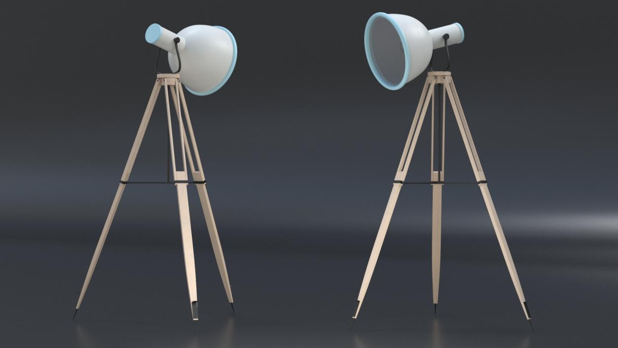 3D Industrial Tripod Floor Lamp model