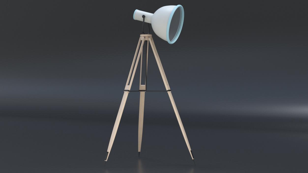 3D Industrial Tripod Floor Lamp model