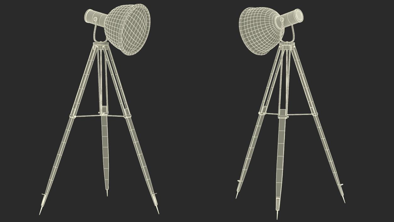 3D Industrial Tripod Floor Lamp model