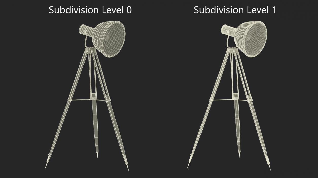 3D Industrial Tripod Floor Lamp model