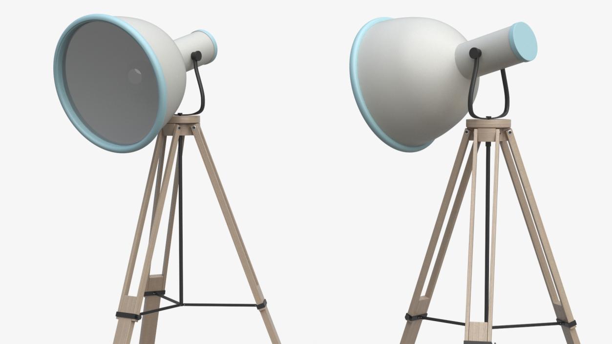 3D Industrial Tripod Floor Lamp model