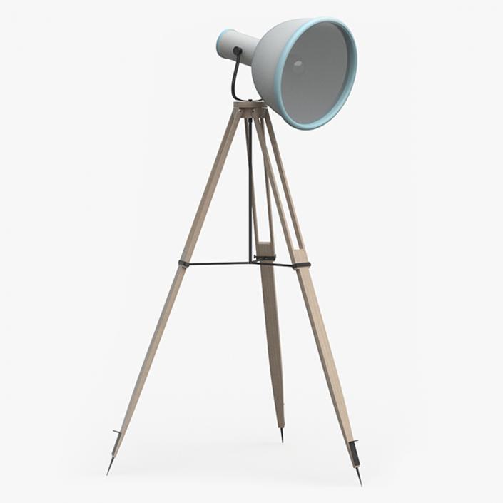 3D Industrial Tripod Floor Lamp model