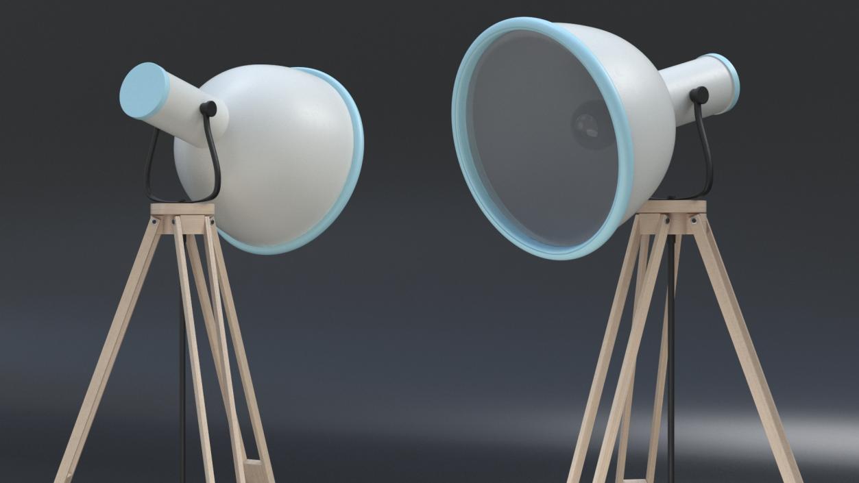 3D Industrial Tripod Floor Lamp model