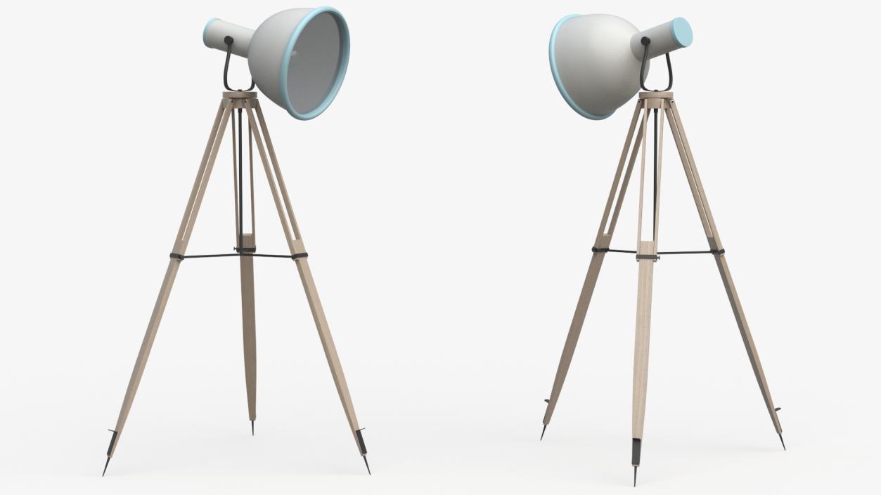 3D Industrial Tripod Floor Lamp model