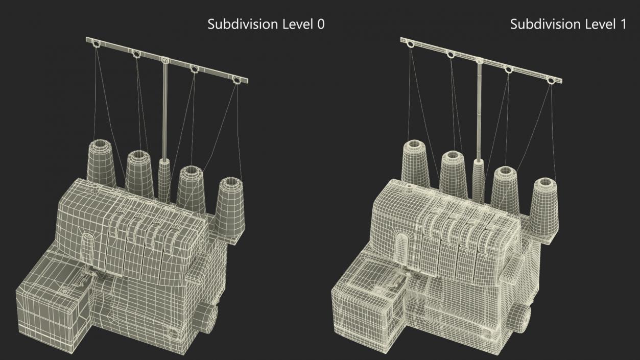 3D model Compact Serger Overlock Machine with Thread Spools