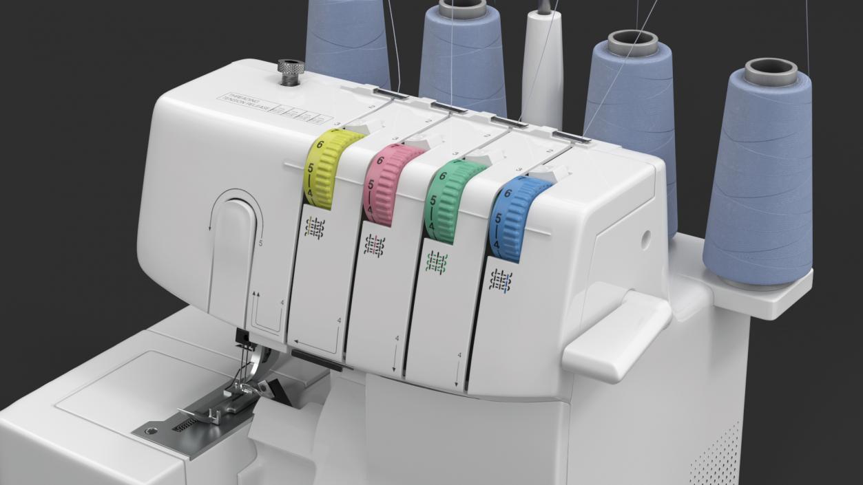 3D model Compact Serger Overlock Machine with Thread Spools