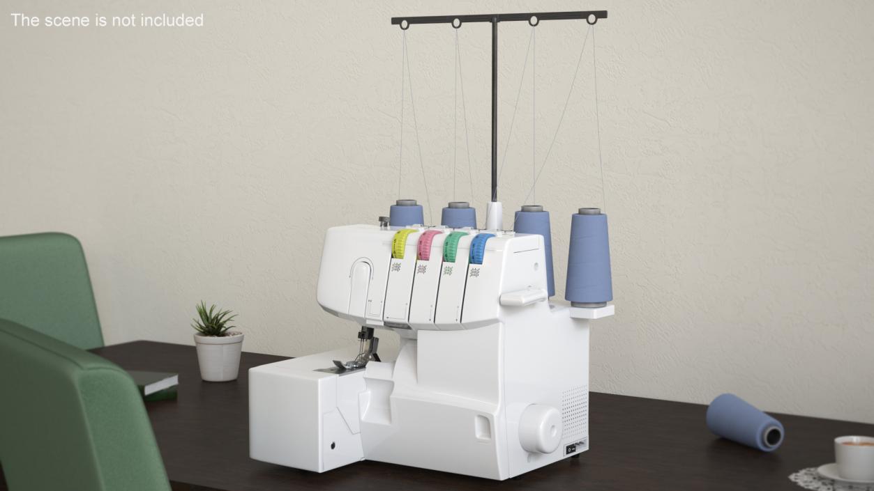 3D model Compact Serger Overlock Machine with Thread Spools