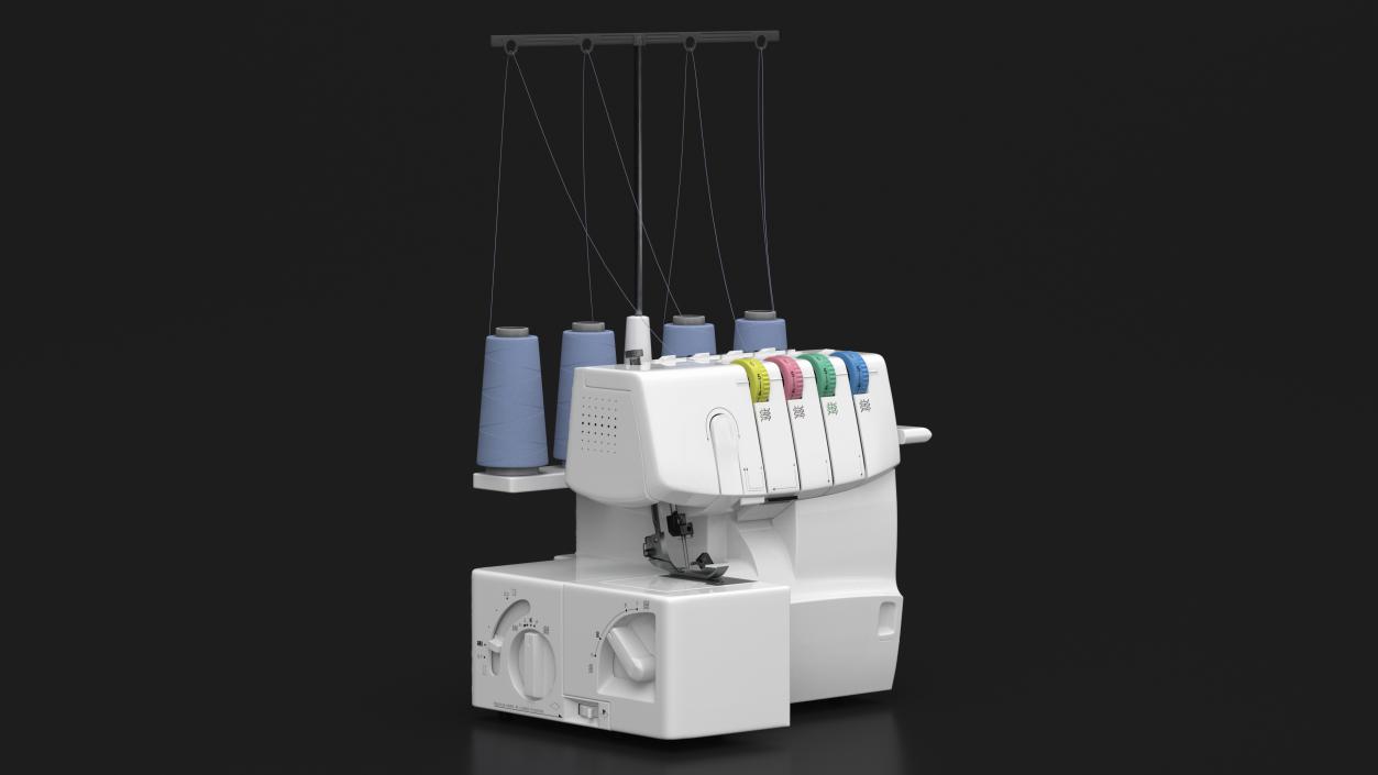 3D model Compact Serger Overlock Machine with Thread Spools