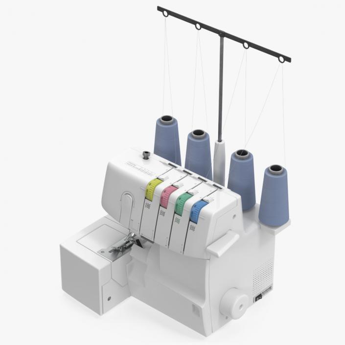 3D model Compact Serger Overlock Machine with Thread Spools