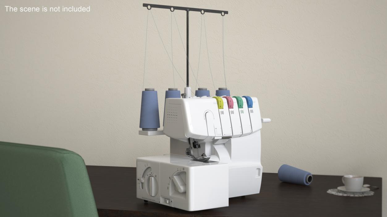 3D model Compact Serger Overlock Machine with Thread Spools