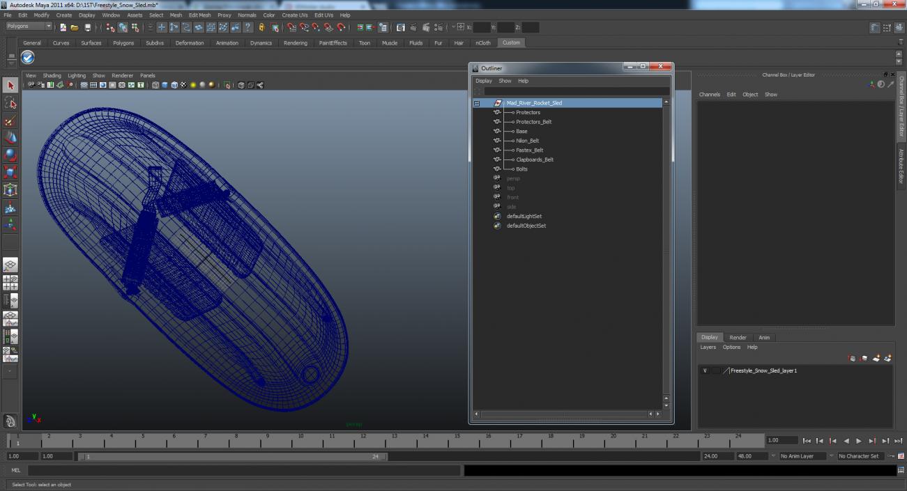 Freestyle Snow Sled 3D model